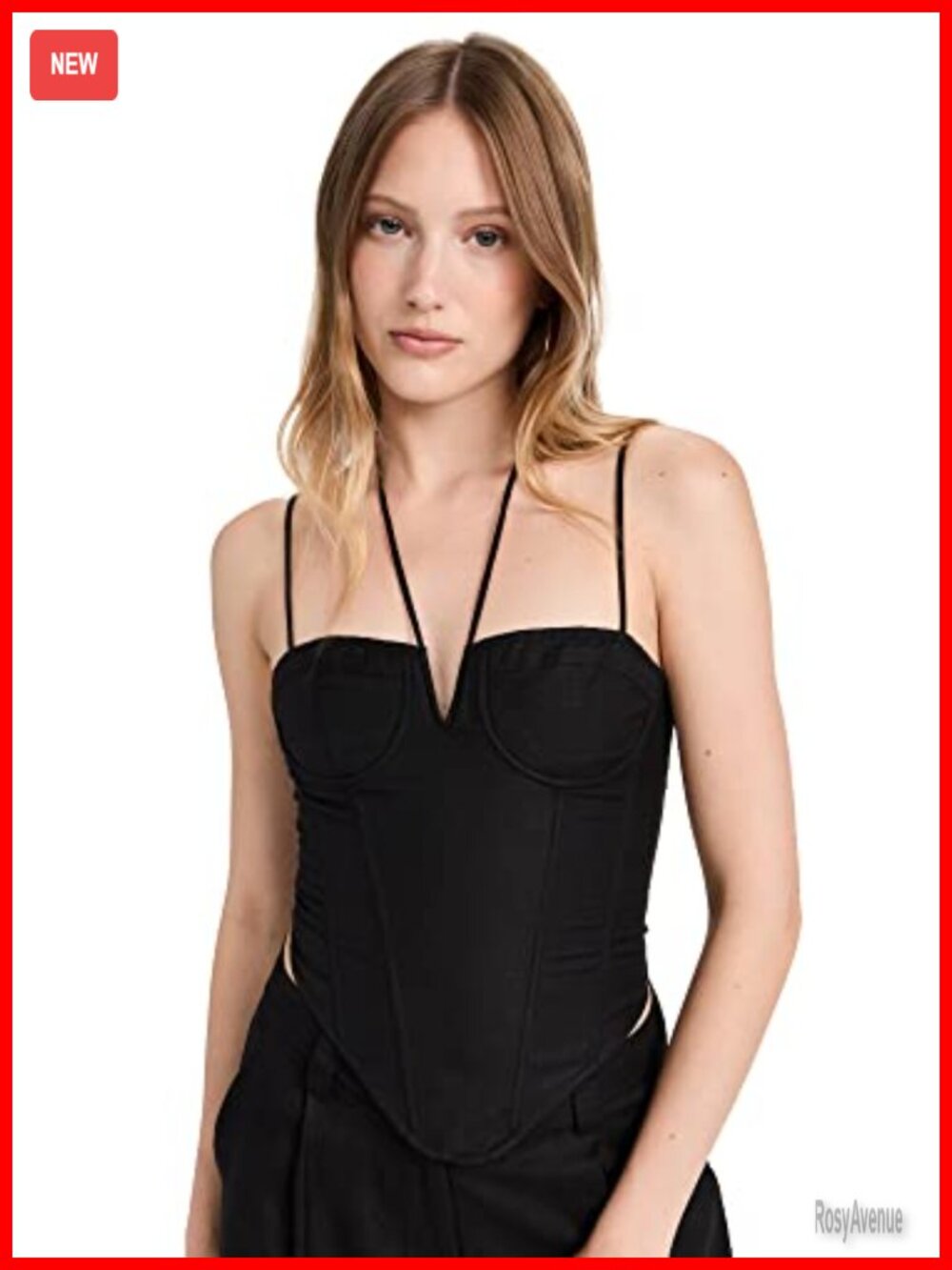 Linen Blend Corset Top Halter Neck Boned Bodice Cropped